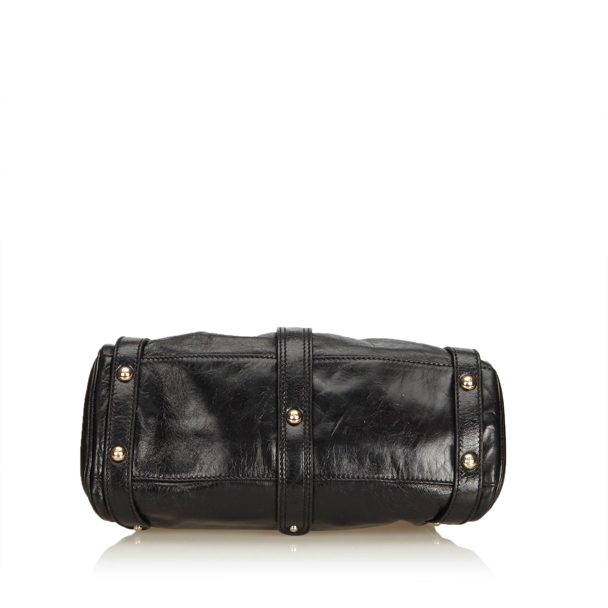 Women's or Men's Fendi Black Leather Handbag For Sale