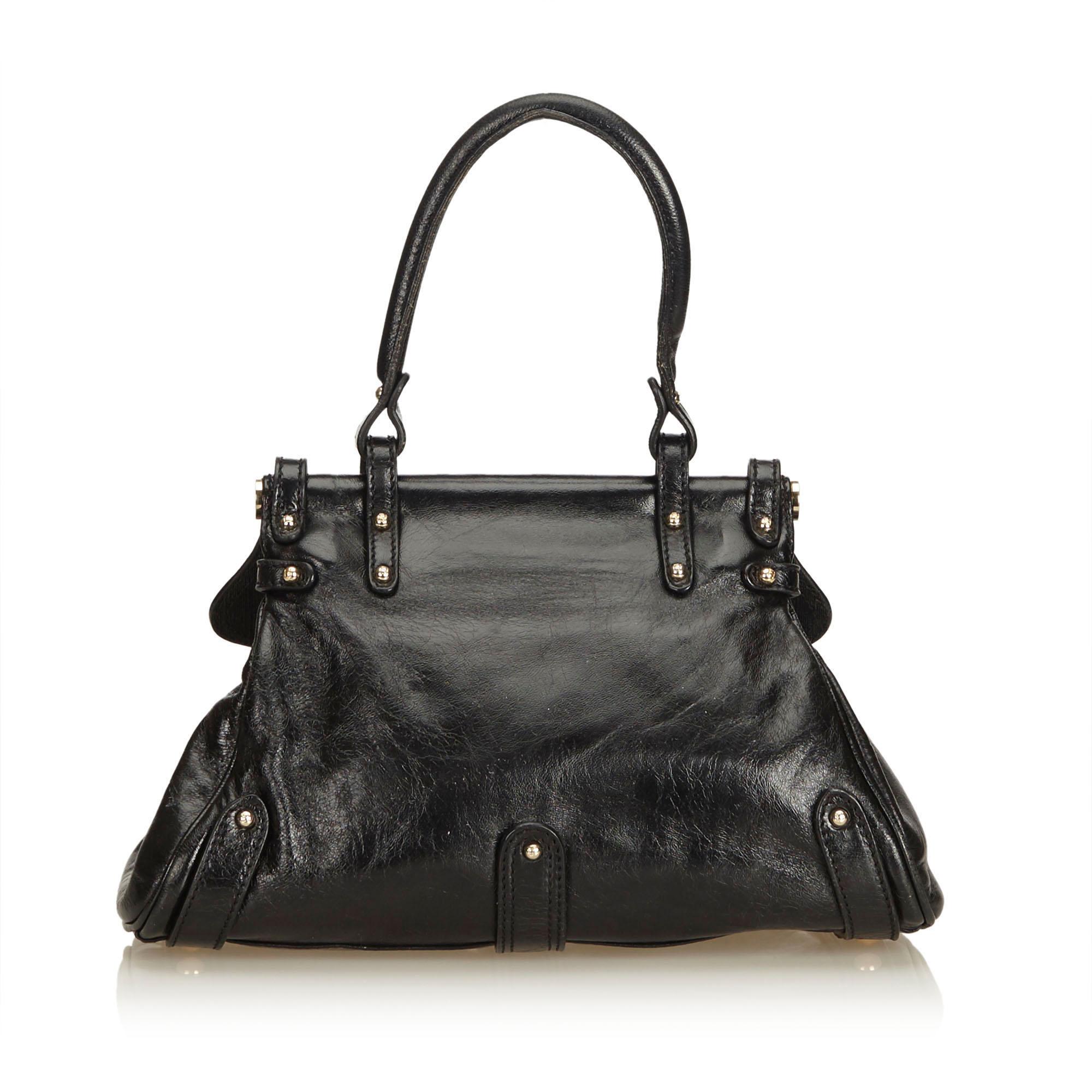Fendi Black Leather Handbag In Good Condition For Sale In Orlando, FL