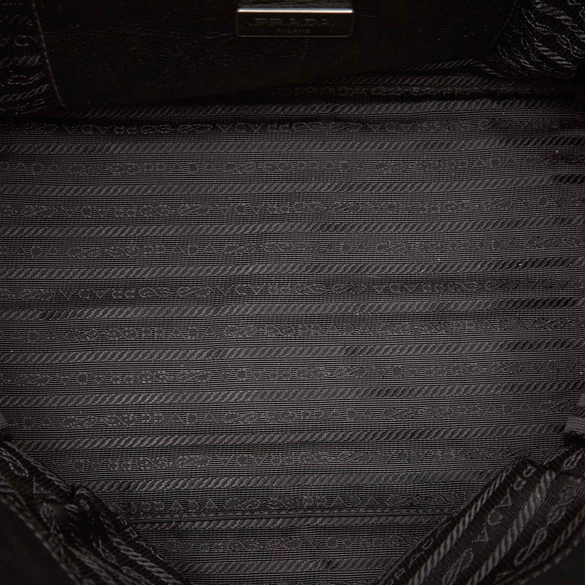Women's or Men's Prada Brown x Black Calf Leather Twin Pocket Tote For Sale