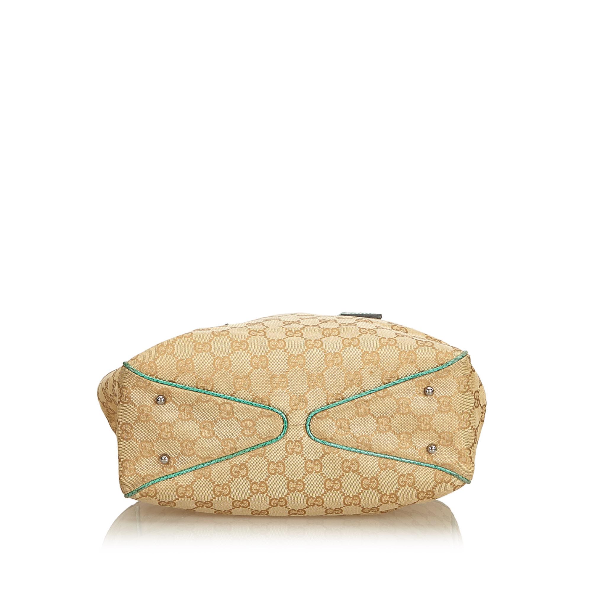 Women's or Men's Gucci Brown x Beige x Green Guccissima Jacquard Tote Bag For Sale