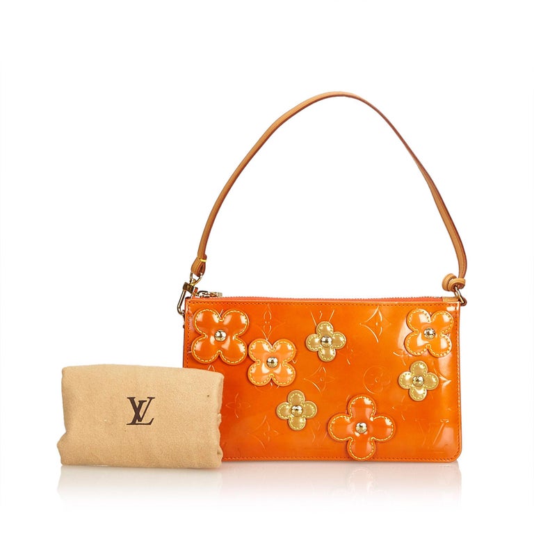Louis Vuitton Orange Vernis Lexington Fleurs Pochette at 1stdibs