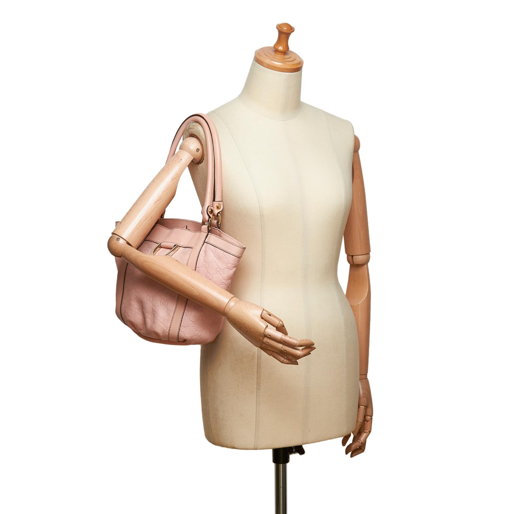 Gucci Pink x Light Pink Guccissima Canvas Tote Bag 4