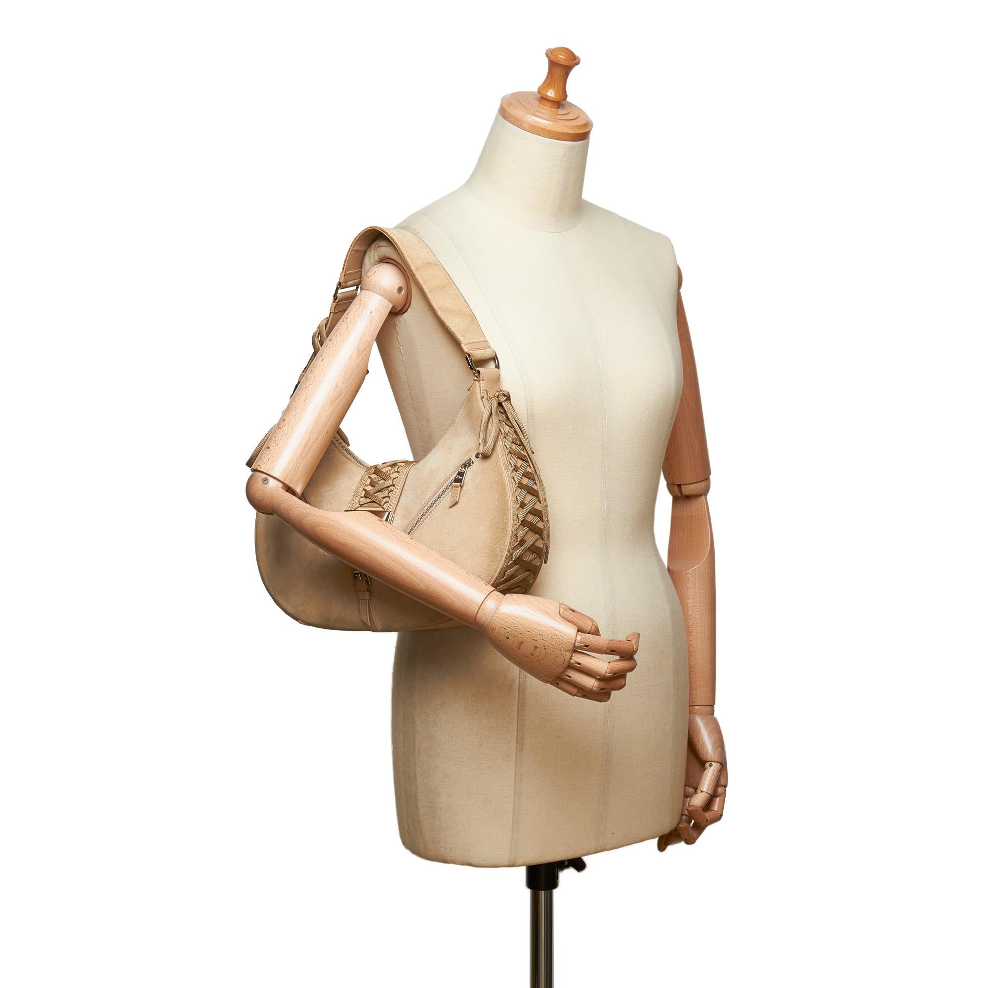 Dior Brown x Beige Suede Admit It Shoulder Bag 4