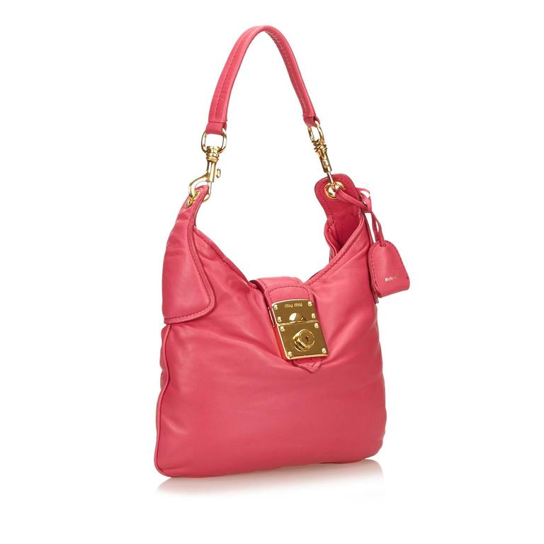 Miu Miu Pink Leather Shoulder Bag For Sale at 1stdibs
