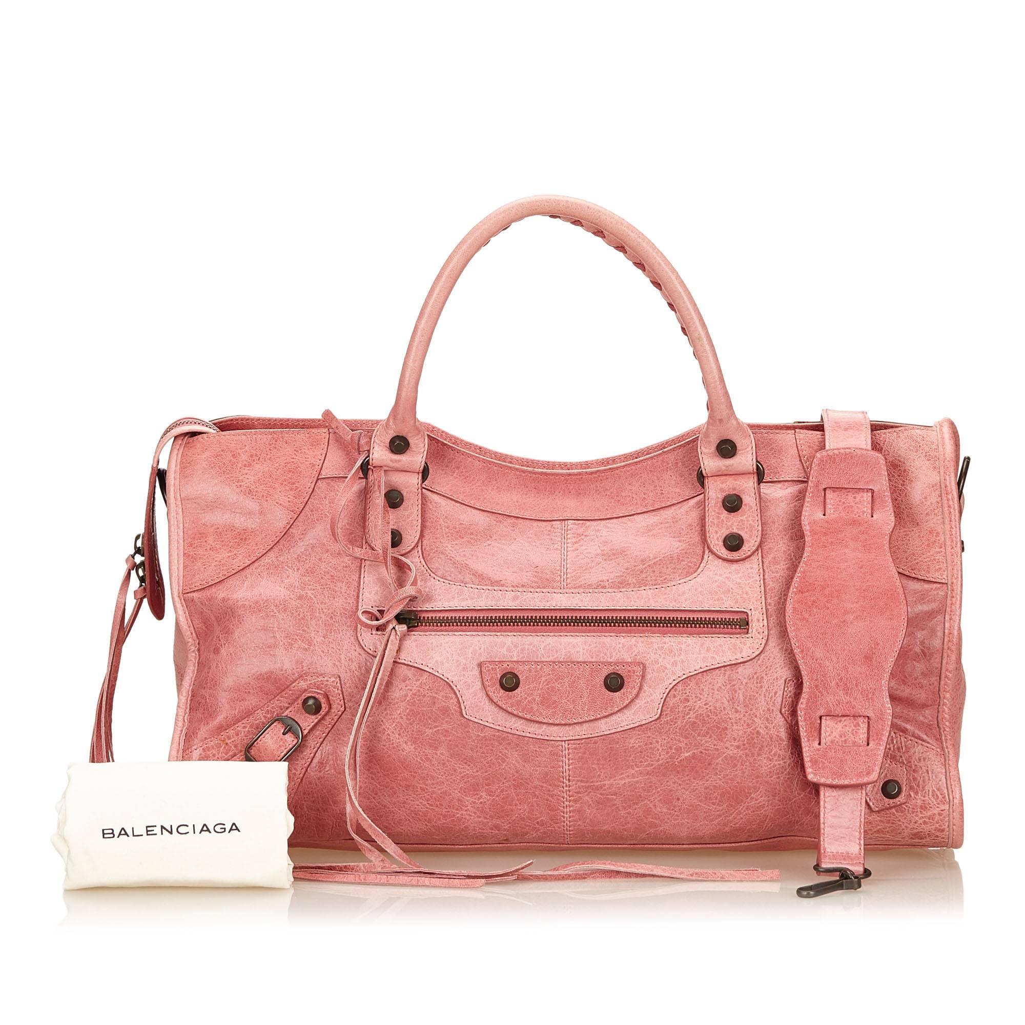 Balenciaga Pink Leather Motocross Classic Part - Time 3