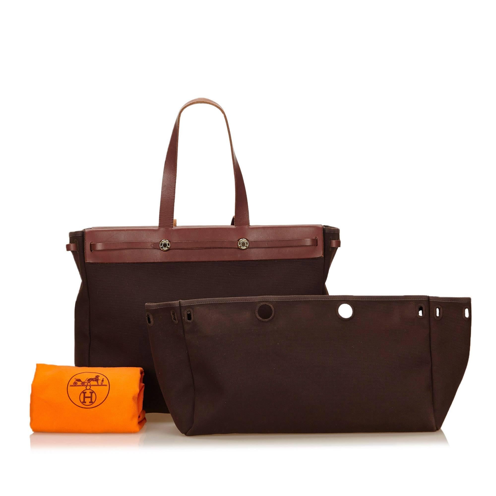 Hermès Brown Herbag Cabas MM 3