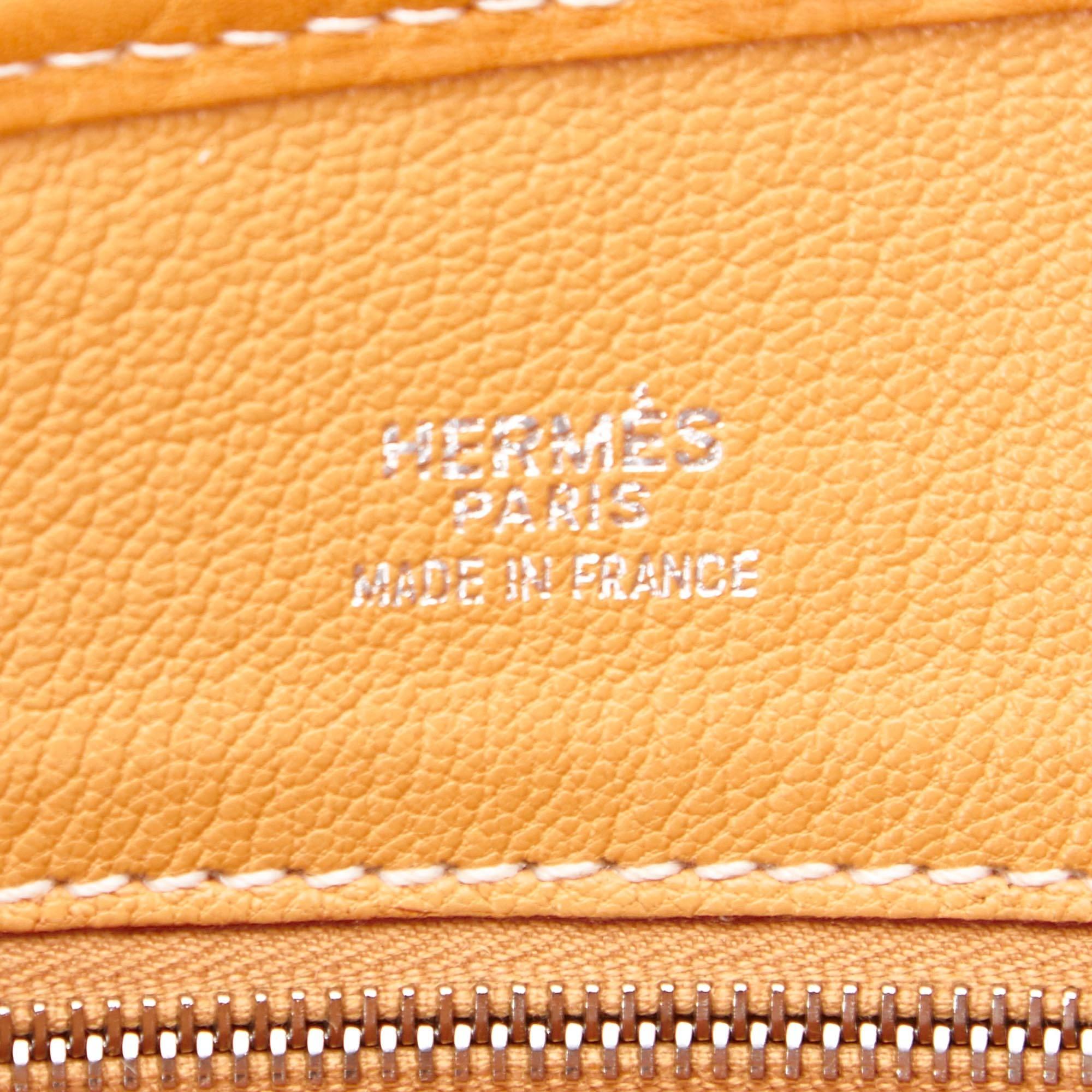 Hermes Orange Fjord Leather Shoulder Bag 2