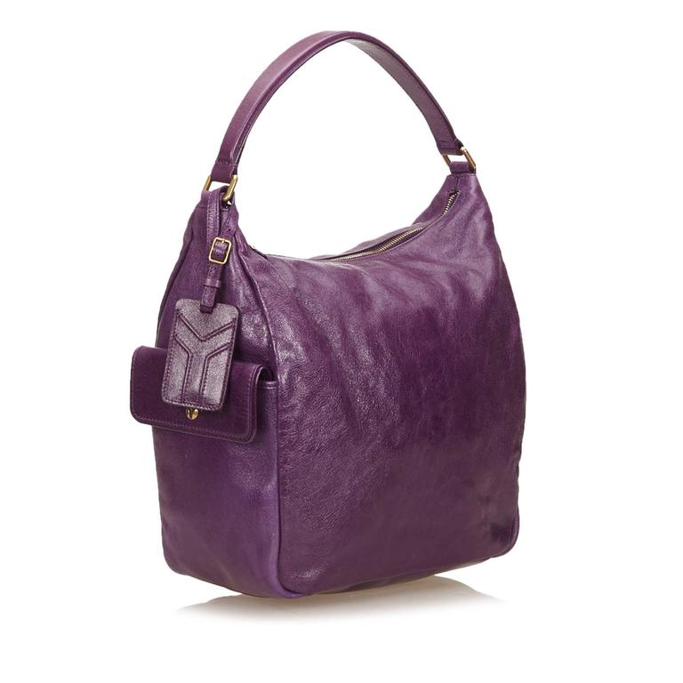 YSL Purple Leather Hobo Bag For Sale at 1stdibs