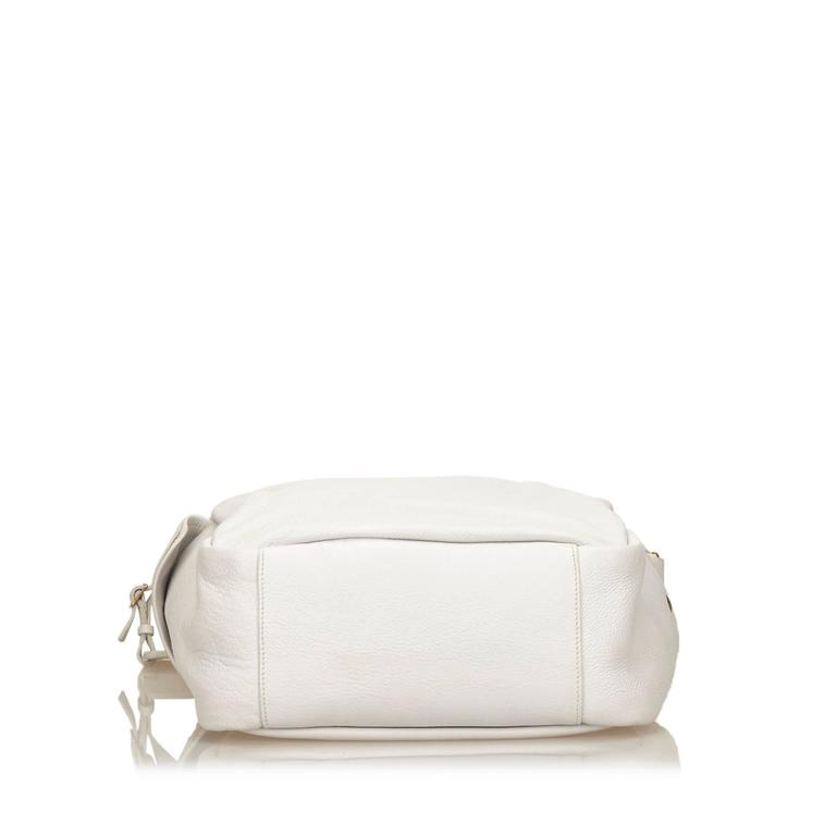 YSL White Leather Shoulder Bag For Sale at 1stdibs