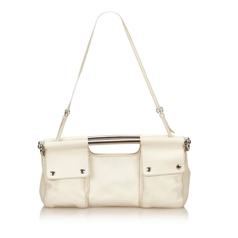 Prada White Leather Handbag For Sale at 1stdibs