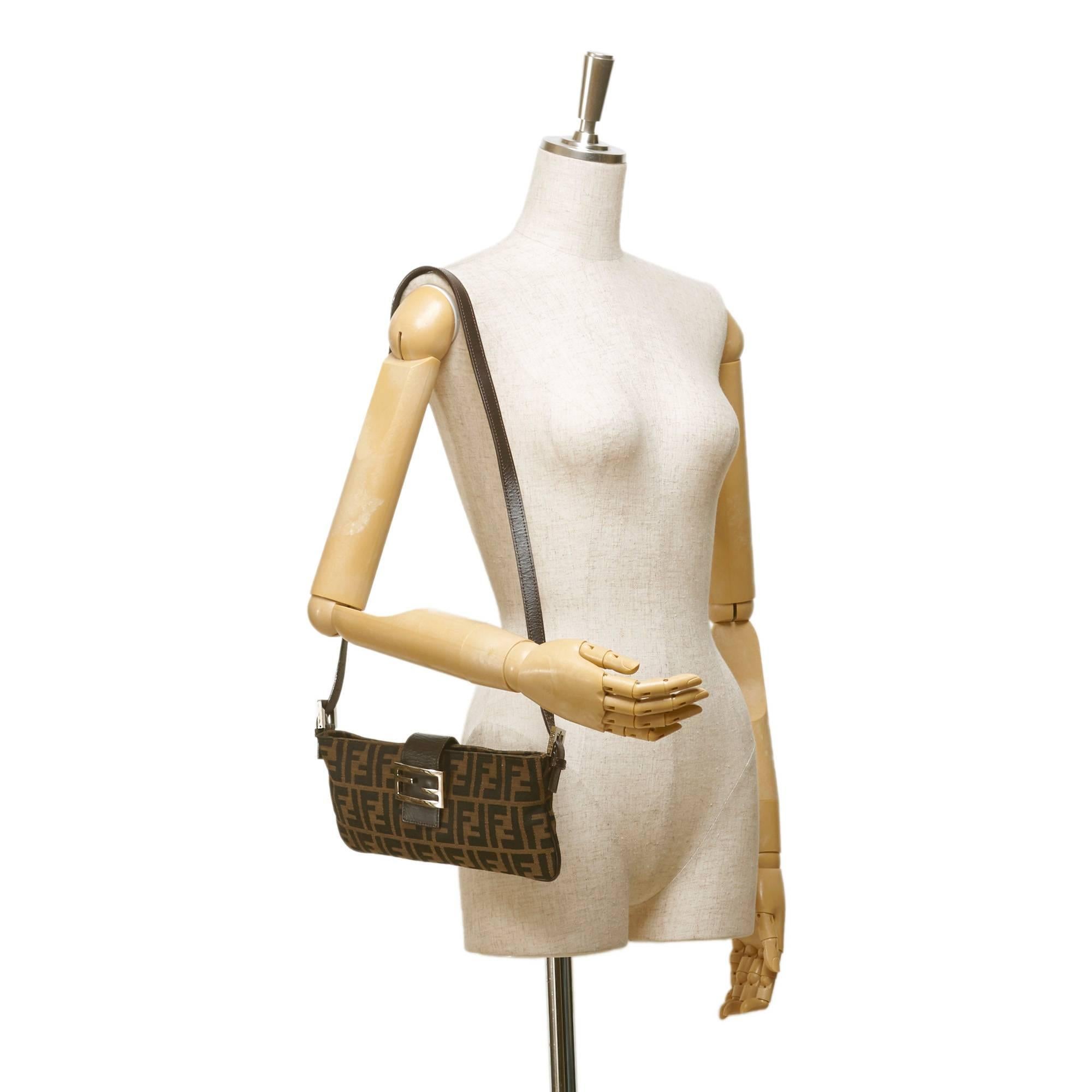 Fendi Brown Jacquard Zucca Shoulder Bag 2