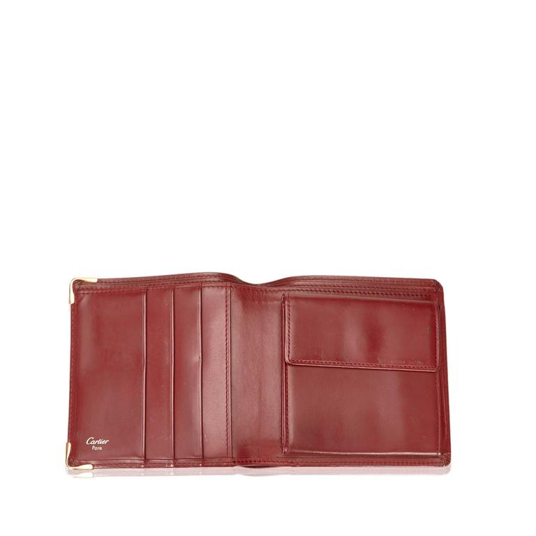 Cartier Red Leather Must De Cartier Wallet For Sale at 1stdibs