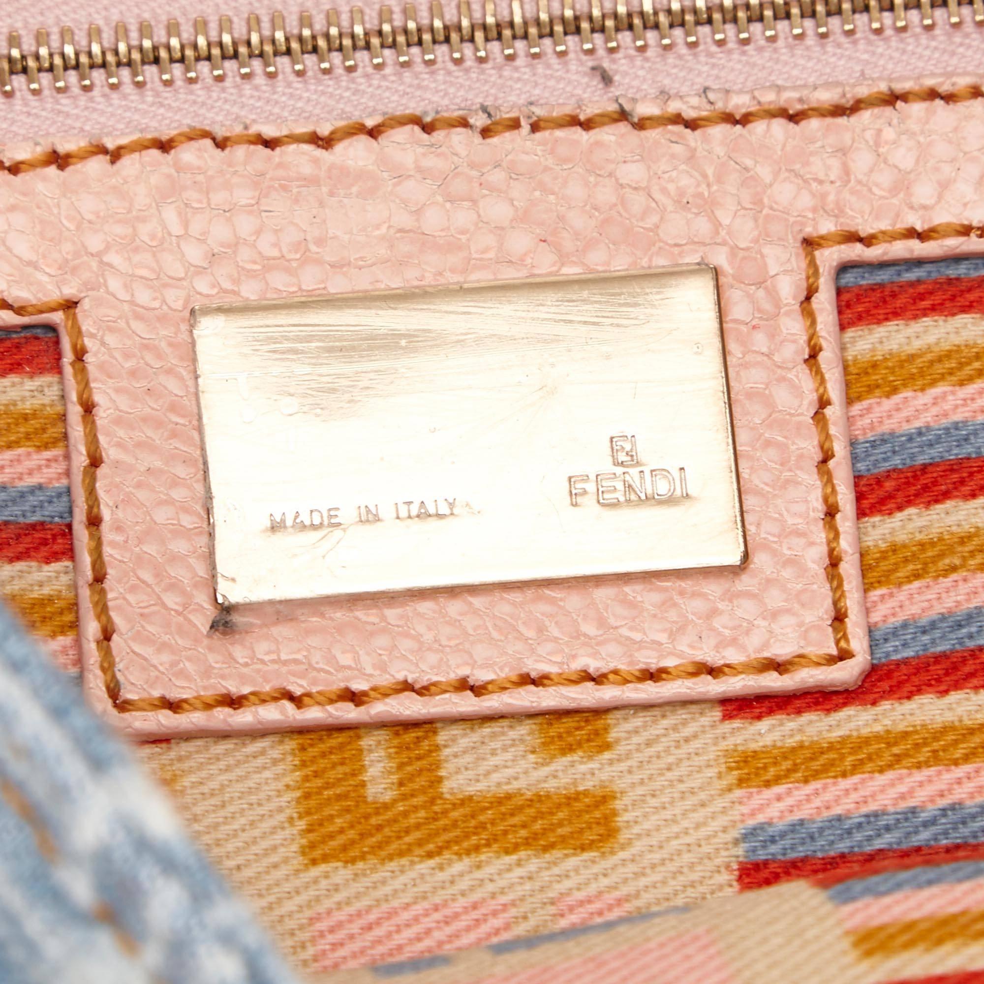 Women's or Men's Fendi Blue Zucchino Jacquard Baguette