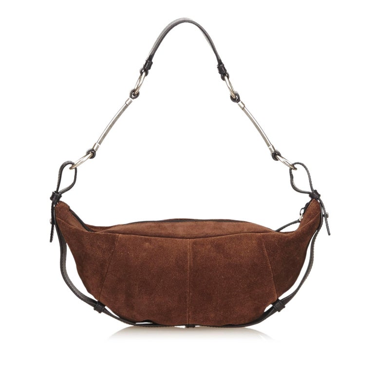 YSL Brown Suede Leather Shoulder Bag For Sale at 1stdibs