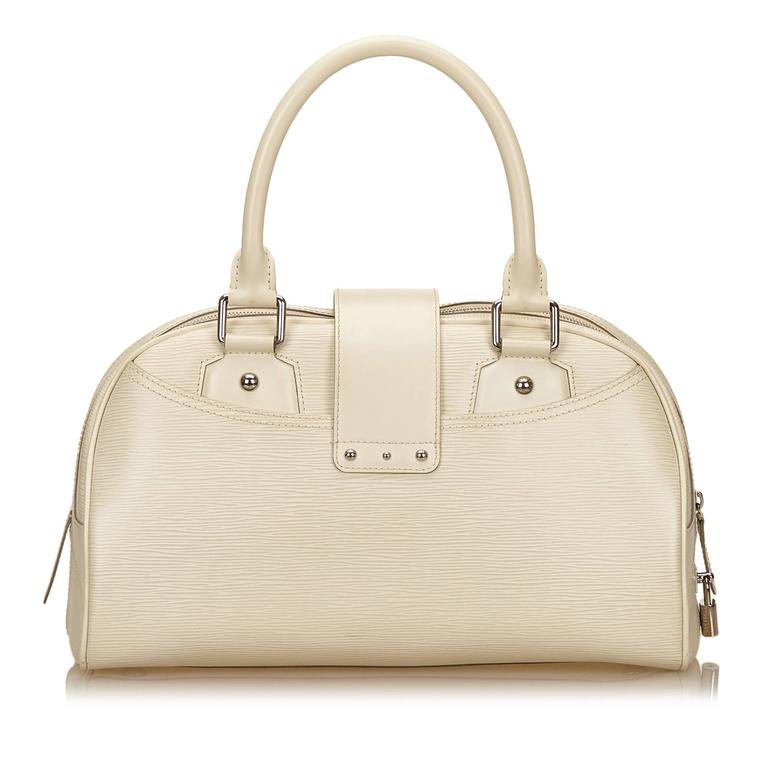 Louis Vuitton White Bowling Montaigne Gm