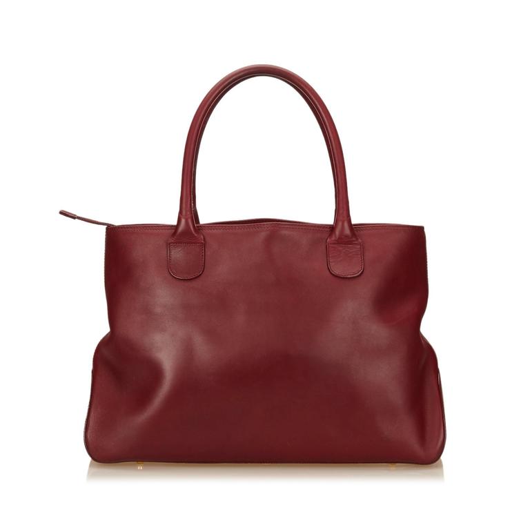 Lancel Red Leather Handbag For Sale at 1stdibs