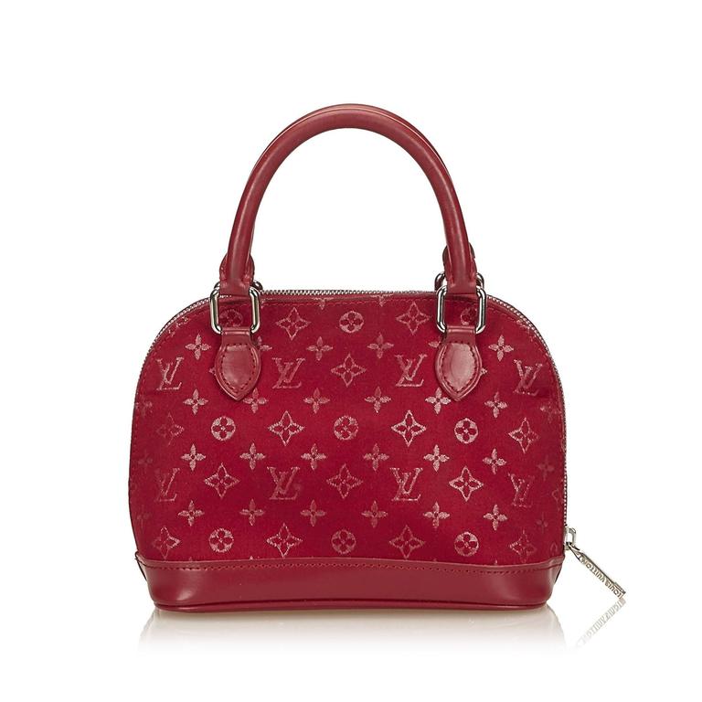 Louis Vuitton Red MIni Alma Satin For Sale at 1stdibs