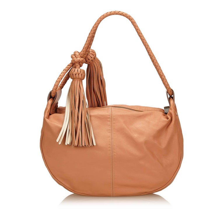Mulberry Brown Leather Tassel Shoulder Bag For Sale at 1stdibs