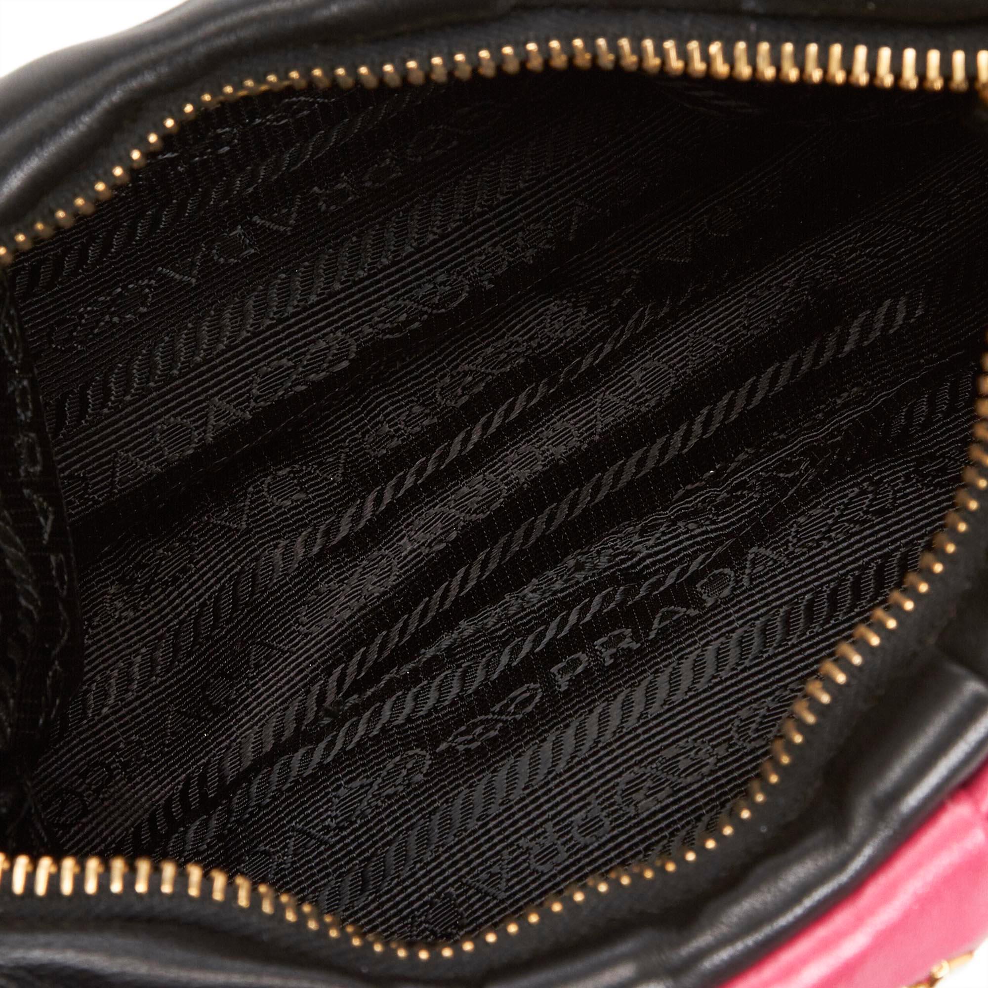 Women's Prada Black Leather Bow Baguette