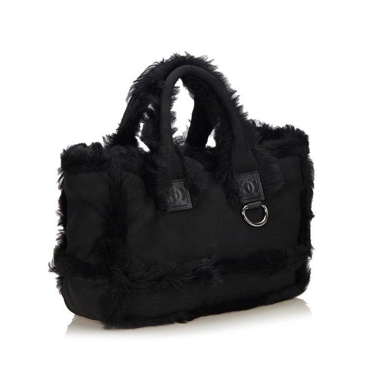 Chanel Black Fur Tote Bag at 1stdibs