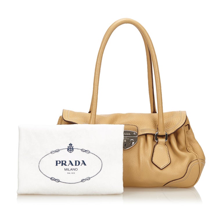 Prada Brown Leather Shoulder Bag at 1stDibs