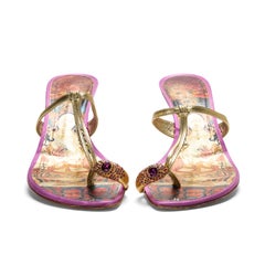 Giuseppe Zanotti 2000s ‘Buddha Print’ Jewel Toe Ring Heels