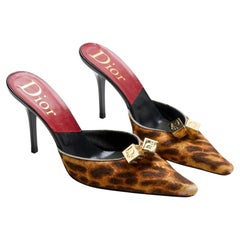 Dior by Galliano F/W 2004 Leopard Pony-hair Gambler Dice Heels