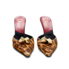 Dior by Galliano F/W 2004 Leopard Pony-hair Gambler Dice Heels