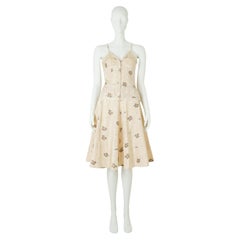 Christian Dior von John Galliano, Frühjahr/Sommer 2006: Set aus seidenem, elfenbeinfarbenem Oberteil und Rock mit Blumenmuster