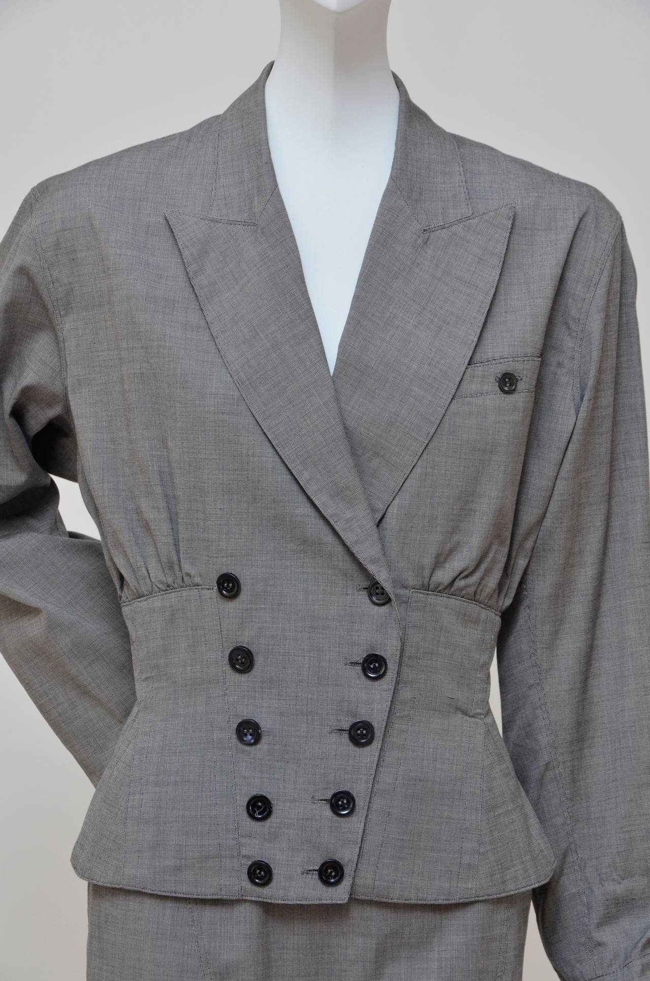 Gray Azzedine Alaia Vintage Suit, Early 1980s