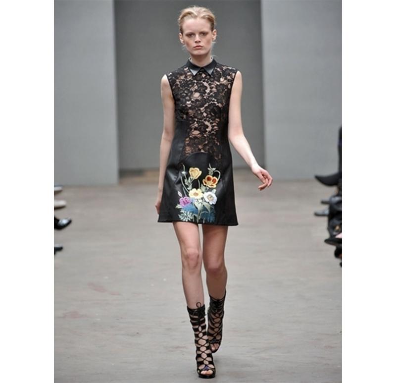 Christopher Kane Runway Lace / Leather Dress For Sale at 1stDibs ...