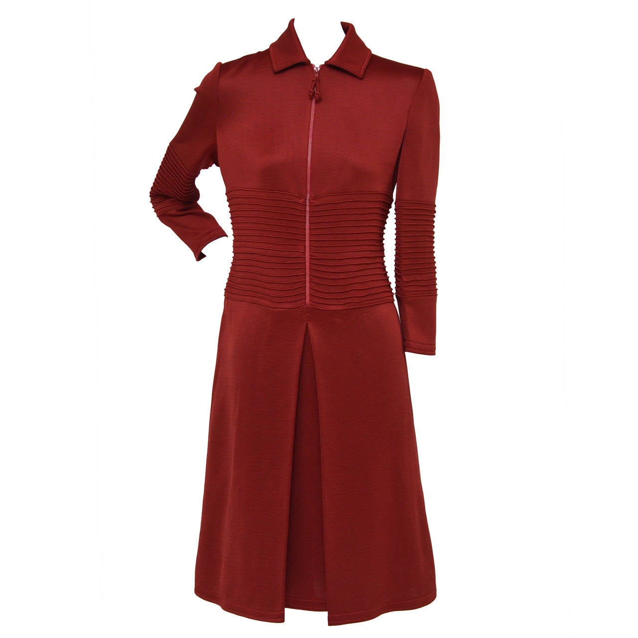 Chado Ralph Rucci  "Red  Lipstick" Zip-front Ponte Dress, Fall 2011    For Sale