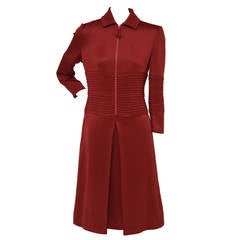 Chado Ralph Rucci "Red Lipstick" Zip-front Ponte Dress New 10