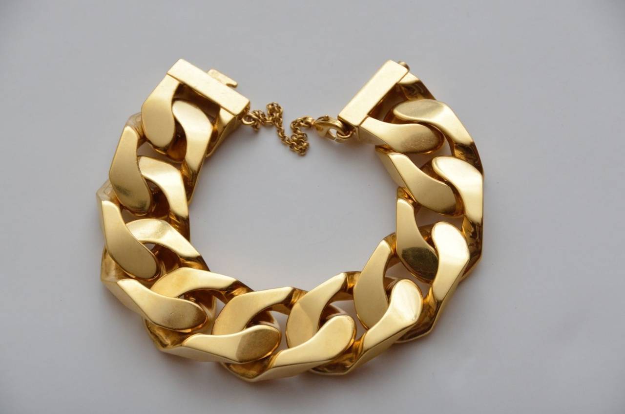 *THE ULTIMATE* Celine *SOLD OUT WORLDWIDE*  Gourmette Link Gold Bracelet! 
Gorgeous curb link designer Celine bracelet.These are very well made in Italy.  Please note that all Celine pieces have a few inherent scratches, due to the fact that they