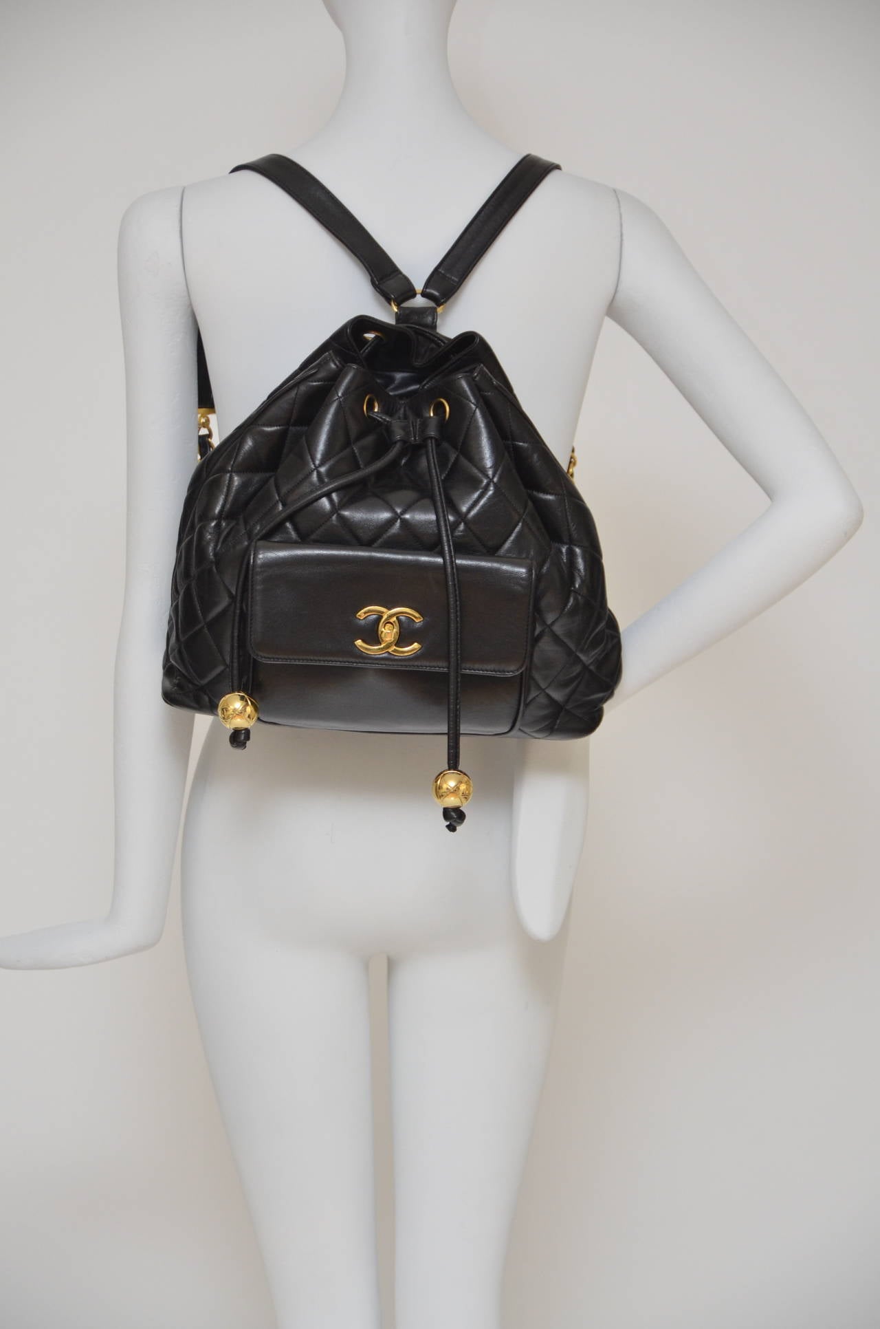 Chanel Vintage Lambskin Backpack Mint In Excellent Condition In New York, NY