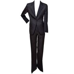 Tom Ford for Gucci Crocodile Textured Black Suit