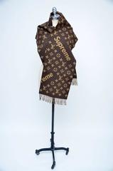 LOUIS VUITTON x SUPREME MONOGRAM Scarf Brown New