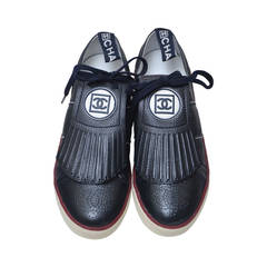 Used Chanel New Dark Blue  Golf Or Tennis Shoes New 39