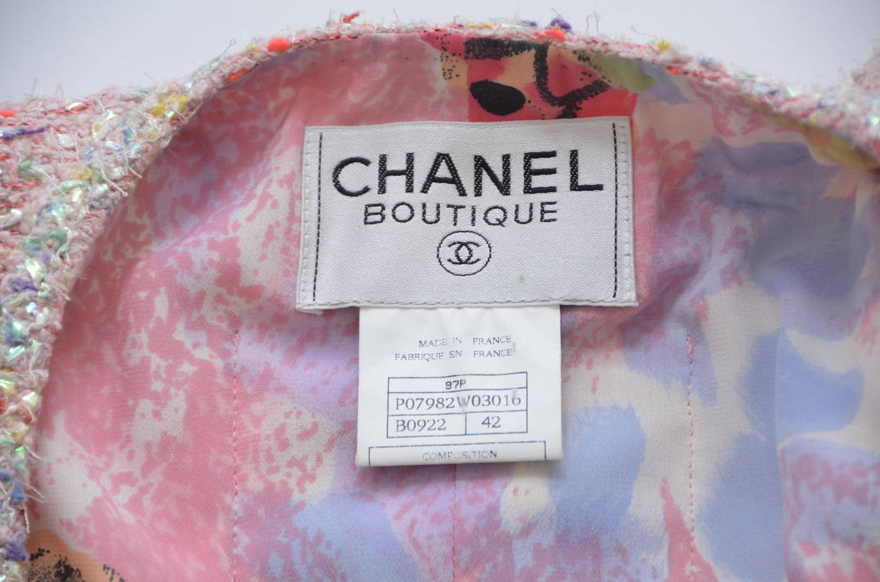 Chanel Pink Boucle Coat  Runway '97 2