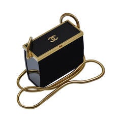 Rare Chanel Black Lucite  Mini Handbag
