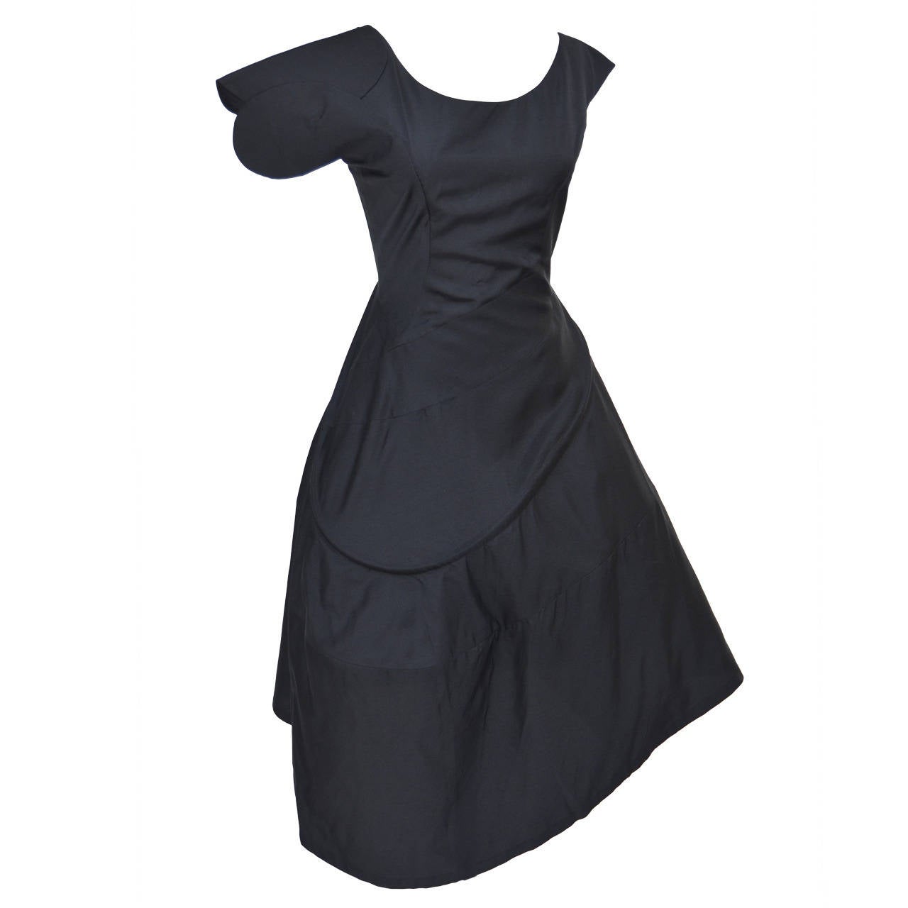 Iconic  YOHJI YAMAMOTO  Black  Silk  Swirl Dress New