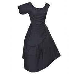 Iconic  YOHJI YAMAMOTO  Black  Silk  Swirl Dress New