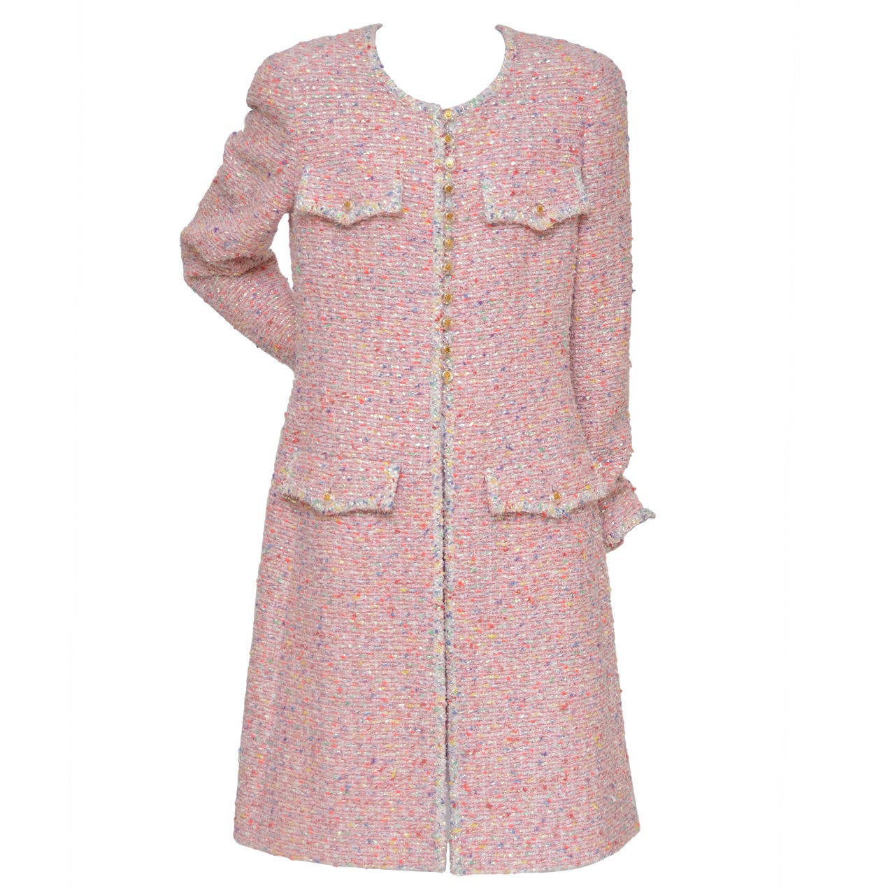 Chanel Pink Boucle Coat  Runway 
97