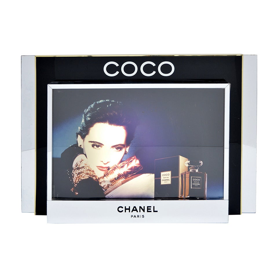 Coco Chanel Perfume Advertisement Large Sign Featuring Ines De La Fressange 1985