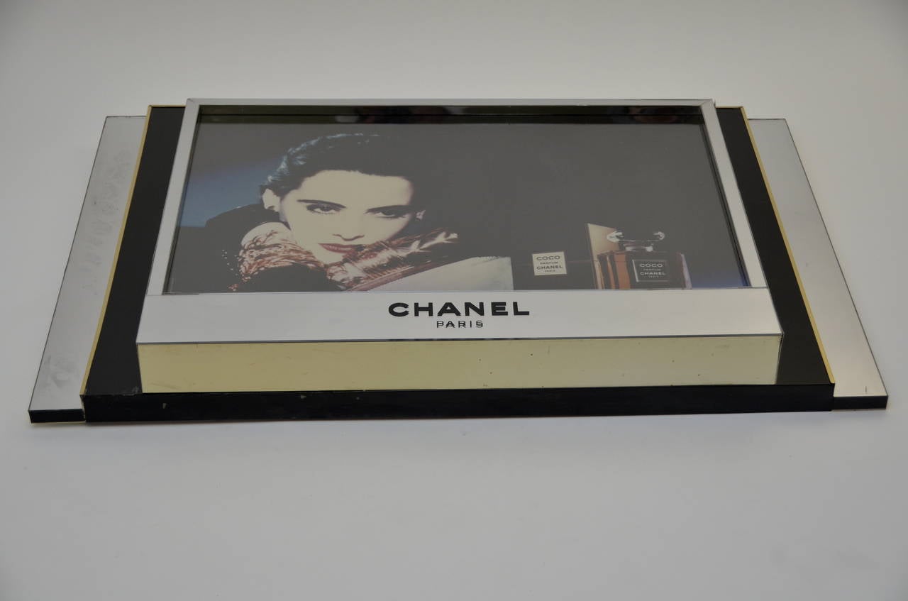 Coco Chanel Parfüm-Werbungsschild Großes Schild mit Ines De La Fressange 1985 im Zustand „Gut“ in New York, NY