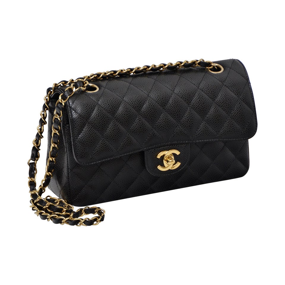 Chanel Caviar Leather Double Flap Handbag