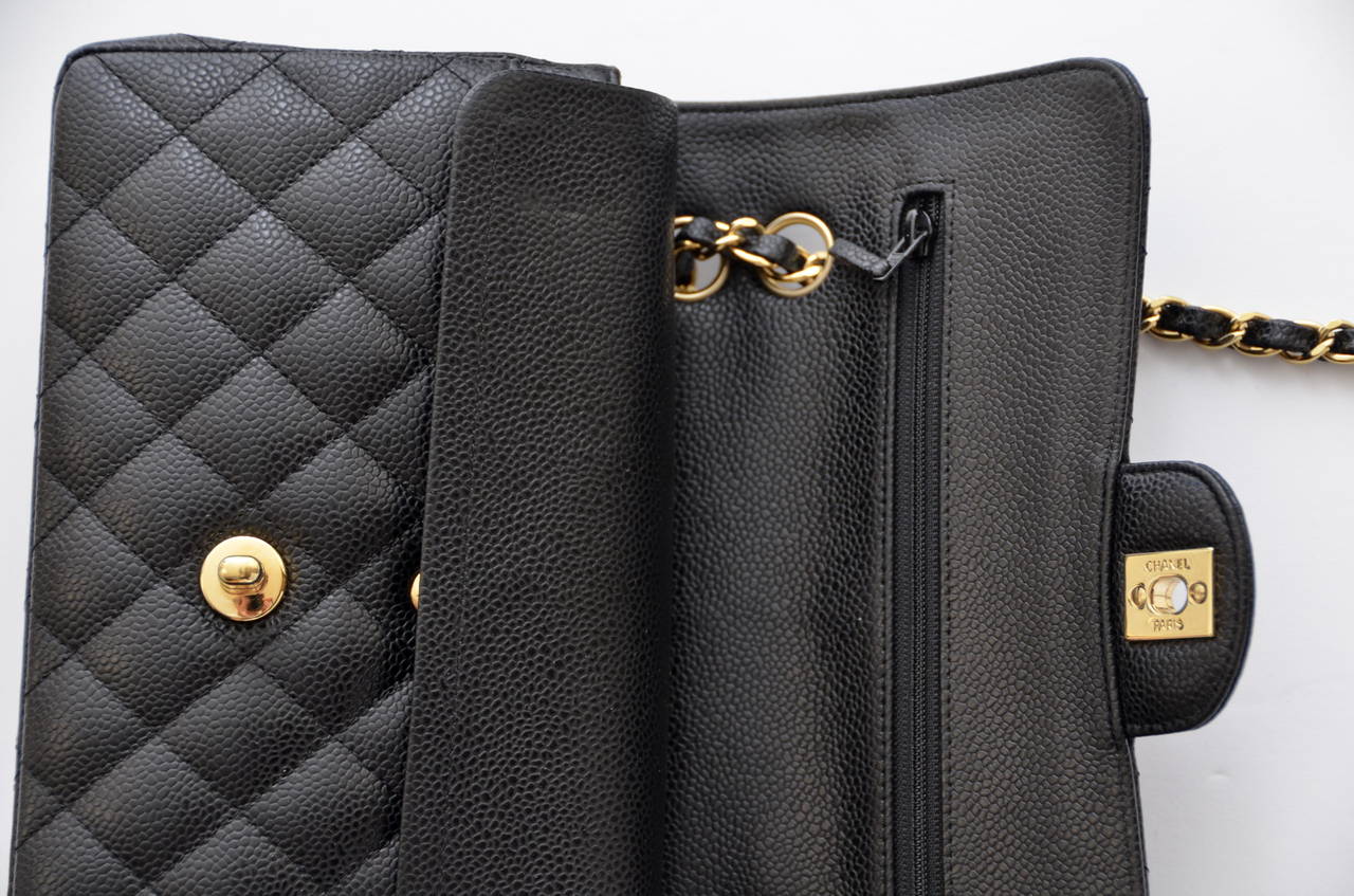 Women's Chanel Caviar Leather Double Flap Handbag