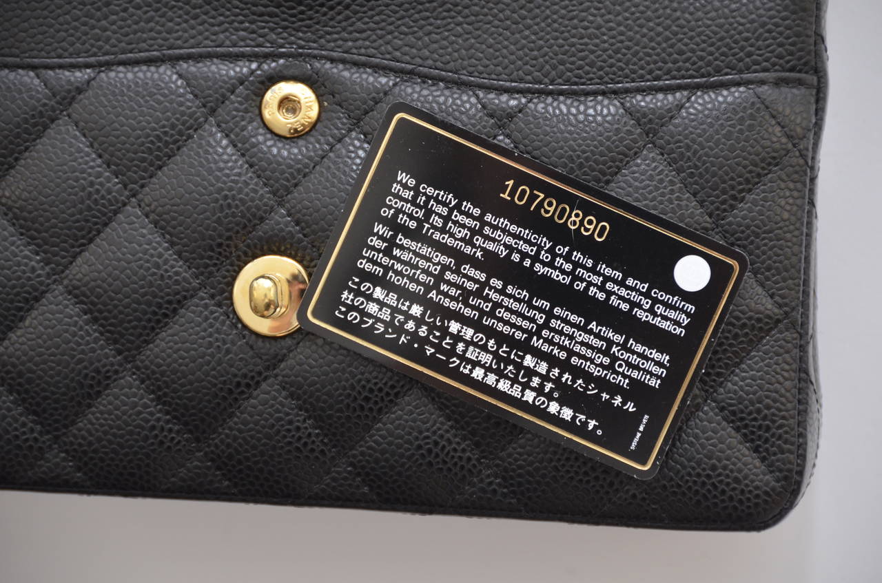 Chanel Caviar Leather Double Flap Handbag 4