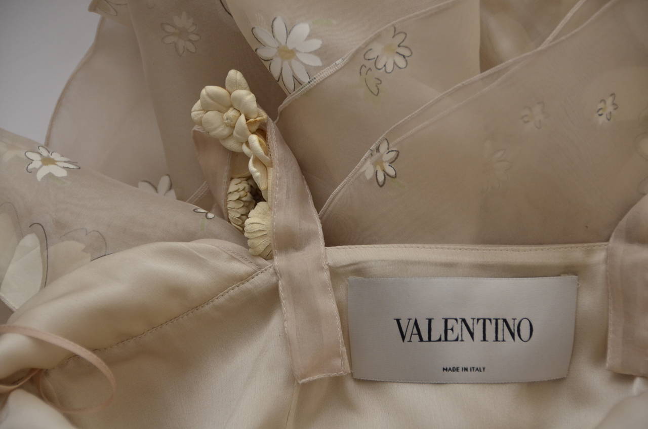 VALENTINO Resort 2011 Organza Silk  Romantic Daisy Dress NEW 2