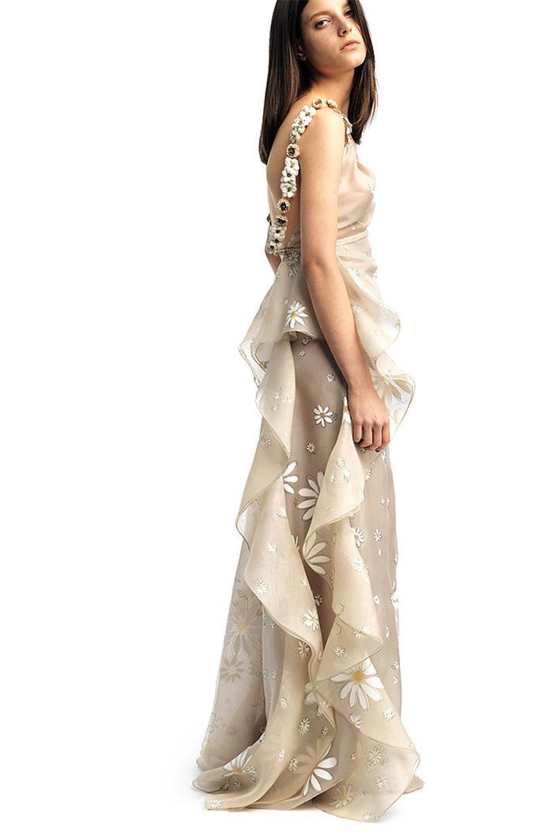 VALENTINO Resort 2011 Organza Silk  Romantic Daisy Dress NEW 4